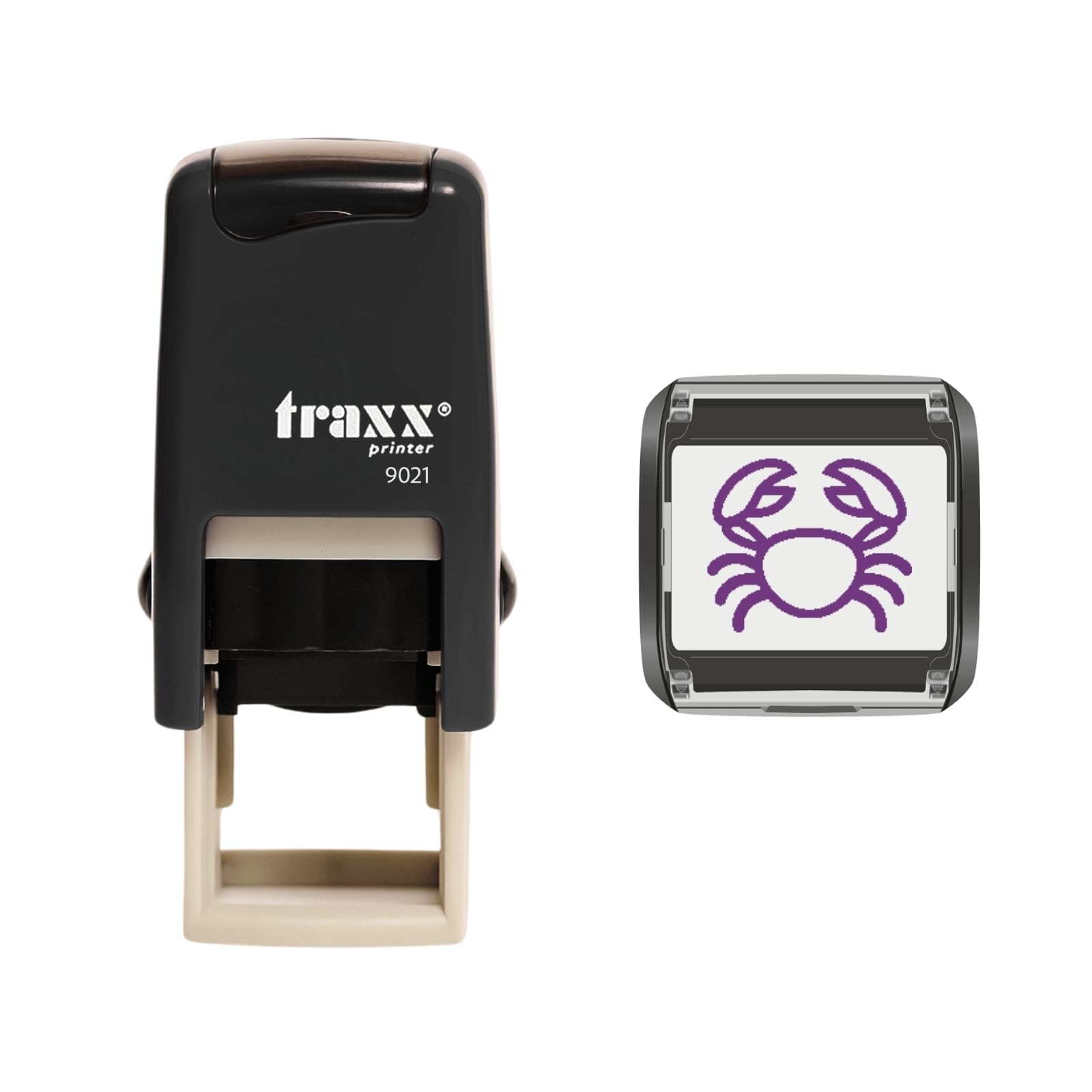 Traxx 9021 Loyalty Card Self Inking Rubber Stamp Fishing Fisherman Aquarium *A Violet Crab Design*