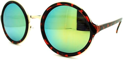 Miniatura 3 de Multicolor reflectante lente anteojos de sol Marco redondo de círculo clásico