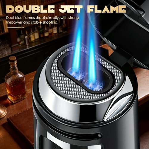 Pack de 2 Encendedores de Llama Dual con Soporte y Punch miniatura 4
