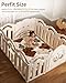 Lambluefly Krabbelmatte Baby Faltbar, Verdickte Krabbeldecke für Baby 127x127cm, Anti Rutsch Matte, Maschinenwaschbare, Spielmatte Faltbar, Babymatte Krabbelmatte für Laufgitter, Design im Bohème-Stil