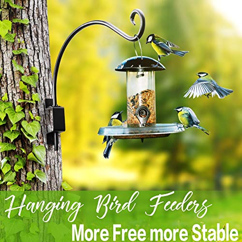 AJART Bird Feeder Hanger of Swivel Hanging Plant Bracket for Outdoor(16 inch/Black) More Suitable for Outside birdhouses Plant Hooks