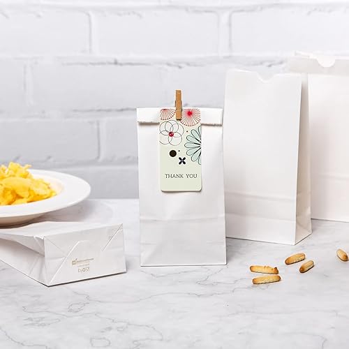 Vista 80 de Restaurantware Bag Tek - Bolsas de almuerzo desechables de 2 libras, 100 bolsas resistentes para llevar, parte inferior plana, ideal para Blanco