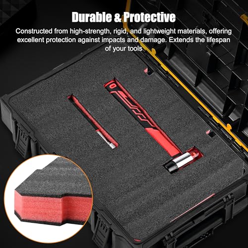 NBPLUS 48-22-8424 Foam Inserts Kit for Milwaukee Packout, Custom Fit Tool Box Foam Organizers for Tools & Accessories Black/Red 2 Pack
