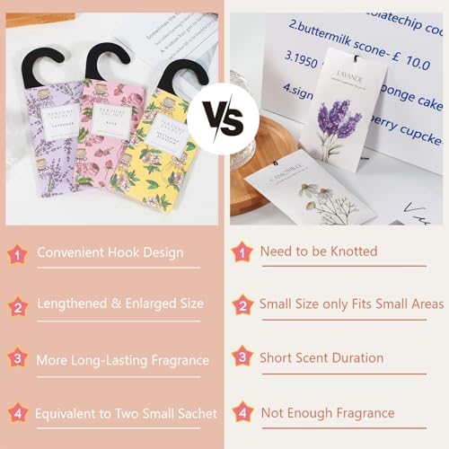 ROSE COTTAGE Large 12 Packs Sea Breeze Hanging Closet Deodorizer Air Freshener Long Lasting Scented Sachets Smell Goods for House