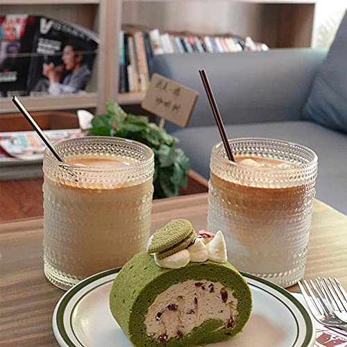 Bandesun Romantic Water Glasses, 12 Oz Hobnail Drinking Glasses Set 6, Embossed Vintage Glassware Set For Beer, Cocktail, Soda, Beverage Clear #TOP4