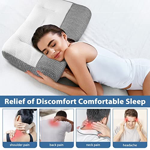 Gupsap Ergonomic Pillow, Neck Pillow, Comfortable Pillow For Neck And Shoulder Pain, Neck Pillows For Pain Relief Sleeping, Cervical Neck Pillow, Side Sleeper And Stomach Sleeper(Gray, 23.6 X 15.7In) #TOP3