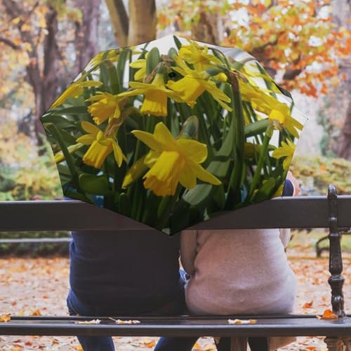 Parapluie pliable jonquilles automatique pour briser le vent - 5