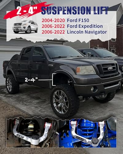Image of KSP F-150 Aluminum Upper Control Arm for 2-4 inch Leveling lift Kits, Adjustable Forged Control Arms Compatible with f150 2004-2020, Front Suspension A-arms Fit for Expedition Navigator 06-22