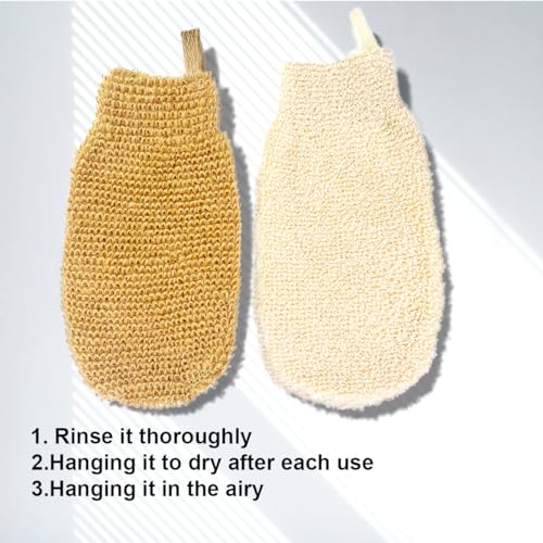 Pphao Basic Bath Gloves For Shower - Organic Bath Mitts Washcloths - Bath Gloves Exfoliating For Women And Men - Body Scrubbers For Use In Shower - Ramie And Jute Fiber thumb #5