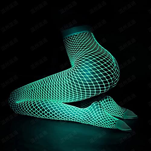 Image of gofidin Stylish Party Club Women's Mesh Pantyhose Noctilucence Hot Hollow Out Fishnet Stockings Luminous Nylon Tights