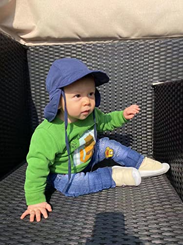 LACOFIA Chapeau de Soleil pour bébé garçons ou Filles Bonnet de Plage d'été pour Enfants Casquette à Rabat Ajustable Douce pour Enfants Bleu Marin 6-18 Mois – vue 3