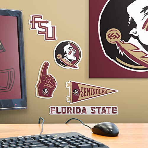 Image of Florida State University Vinyl Sticker Pack - 8 Waterproof FSU Logos, Spear Icons, Seminoles Pennant & Wordmark Decals for Laptop, Water Bottle, Tablet, Car, Skateboard & More