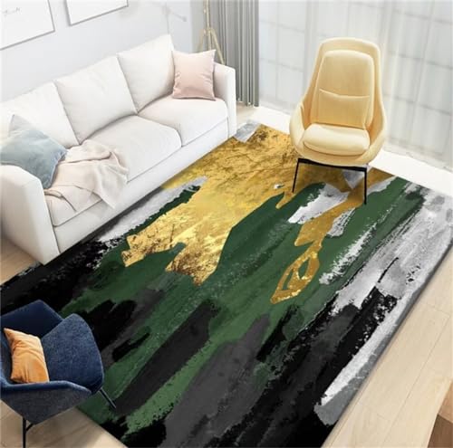 Moquette interieure tapis doux jaune et vert lavable au style moderne - 2
