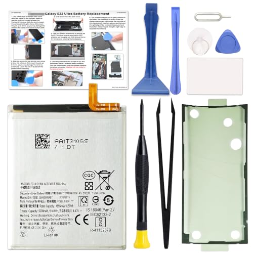 Image of GREEN FUSION for Galaxy S22 Ultra Battery Replacement Kit, Capacity Li-ion Battery Compatible with Samsung S22 Ultra, Includes Repair Tools & Instruction