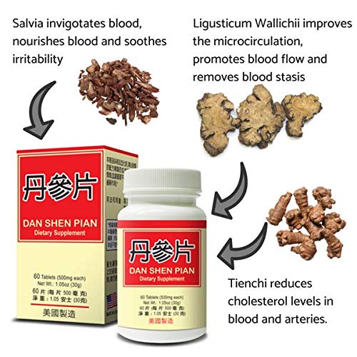 Dan Shen Pian :: Healthy Heart :: Herbal Supplement for Promoting Circulatory System :: Made in USA