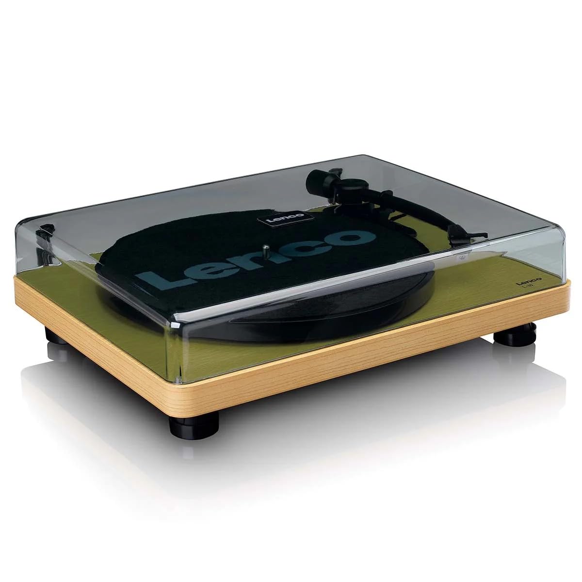 Lenco L-30WD USB - Giradischi con trasmissione a cinghia - 33 e 45 giri - USB - uscita RCA - digitalizza dischi - preamplificatore - legno, único