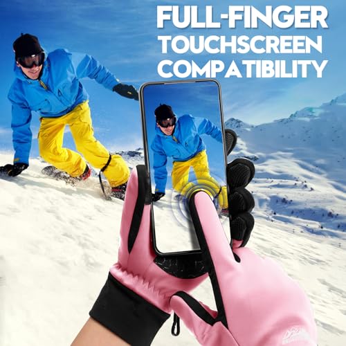 Image of Bruvoalon Winter Gloves for Women & Men, 3M Thermal Insulation, Lycra Fabric, Touchscreen, Anti-Slip