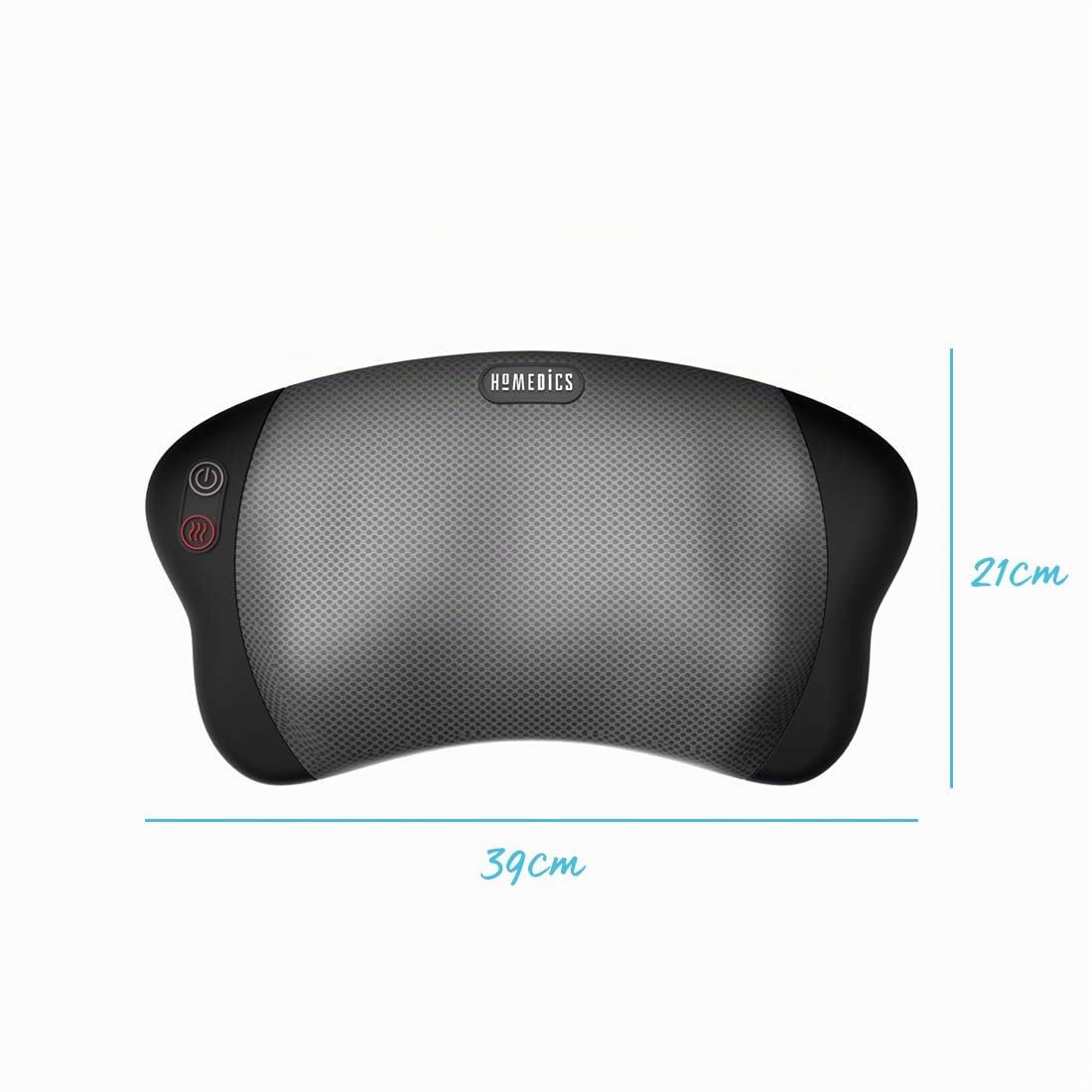 HoMedics Dual Cushion Cojín de Masaje Eléctrico Portátil – Masajeador Shiatsu Compacto con Calor Relajante para Aliviar Nudos y Contracturas en Espalda, Hombros, Cuello, Lumbares y Piernas