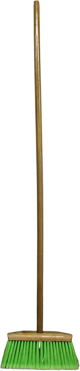 Indoor/Outdoor Heavy Duty Wooden Broom Brush, Sweeper, Head Replacement Soft bristles, Great use for Home, Kitchen, Room, Office, Patio, Deck Floor (Broom Head with a Handle)