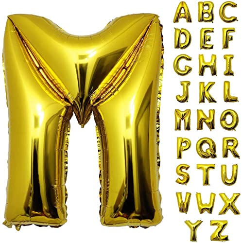 巨大 アルファベット A〜Z バルーン セット アルミ ゴールド 文字 バルーン アルファベット 組み合わせ サイズ約100cm 装飾・演出 風船 誕生日 バースデー パーティー イベント ,ゴールド (M)