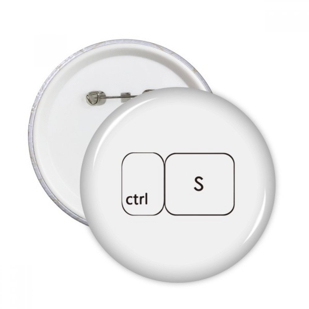 Badge Symbole Ctrl S Idée Cadeau Geek Originale pour Collègue - 5pcs - 3