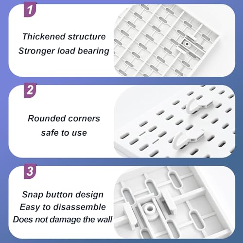 XICEN Versatile Pegboard Kit, Wall Organizer with 4 Plastic Panels (29 * 41CM) and 19 Accessories, Effortlessly Organize Home, Office, And Gaming Setup With Customizable Hanging Solutions (White)