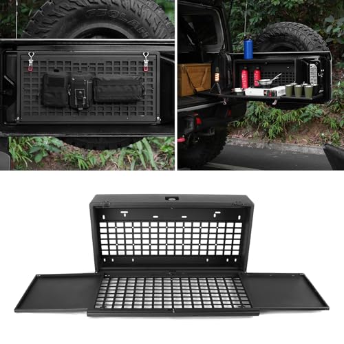 Z8 Tailgate Table Molle Panel Box Compatible with Jeep Wrangler JK(07-18) JL(18-25),Duty Rear Camping Cargo Storage Shelf Table Molle Box