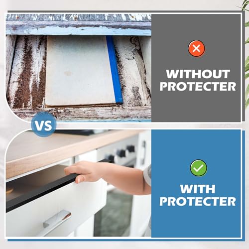 Image of MorningRo 8 Pcs Aluminum Cabinet Edge Protector for Wall Door Frame Cabinets Protection, Slip on Cabinet Door Edge Protector for Prevent Wear, Suit for Thickness Less Than 3 /4 inch (Matte Black)