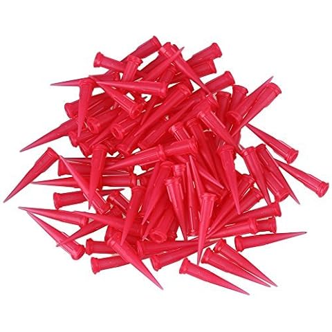100pcs Red Syringe Plastic Syringe Needle Tapered Tips 25 Gauge TT Blunt Glue Liquid Cover