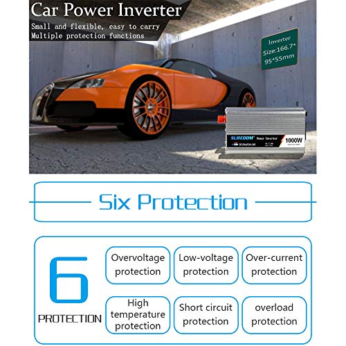Inversor 2000W 12V a 230V convertidor onda modificada con tomas CA y USB para coche 3