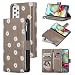 UEEBAI Custodia Portafoglio per Samsung Galaxy A52 4G/5G A52S 5G, Vintage PU Chiusura Tasca con Cerniera Slot per Schede Cavalletto con Cinturino da Polso Custodia Flip Antiurto - Fresco Grigio