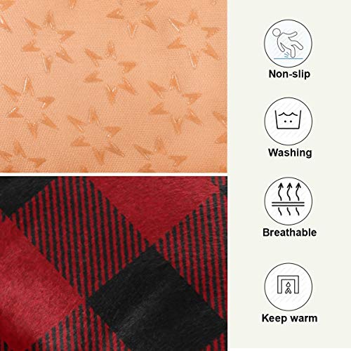 Qilmy Red Black Buffalo Plaid Dog & Cat Bed Mat Soft Comfort Non-Slip Pet Pad Machine Washable Ped Bed For Dogs Cats 18 X 24 Inch #TOP3