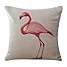 Monbedos Housses de coussin flamants roses Taie d'oreiller en lin Taie d'oreiller pour chambre à coucher Salon Bureau de voiture, taille 45 x 45 cm (flamants roses 3)