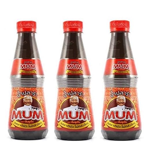 Mum Fermented Fish Sauce from Thailand Nam Pla Ra Dak Plara น้ำ ปลาร้า แซป ไมค์ Papaya Salad Dressing Asian Thai Lao Vietnamese Cambodian Indonesian Malaysian Korean Chinese Seasoning Flavor Enhancer Ships from USA (350ml, 3)