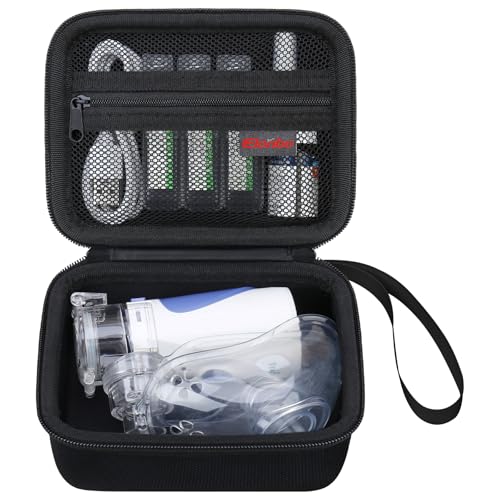 Elonbo Carrying Case Compatible with Portable Handheld Inhaler Nebulizer Machine for Adults and Kids, Asthma Inhaler/Handheld Mesh Atomizer Machine Hard Travel Bag, Black