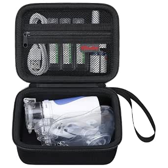 Elonbo Carrying Case Compatible with Portable Handheld Inhaler Nebulizer Machine for Adults and Kids, Asthma Inhaler/Handheld Mesh Atomizer Machine Hard Travel Bag, Black