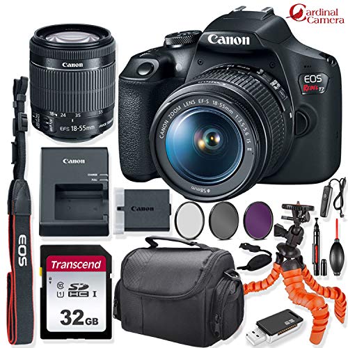 Cámara Canon EOS Rebel T7 con lente 18-55mm y accesorios