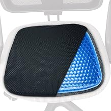 Gel Seat Cushion for Long Sitting - Portable Gel Cushion with Ergonomic Honeycomb Design - Large Size 16" x 13" x 1.75" Gel Seat Cushions for Pressure Relief Sores With Removable Cover Washable
