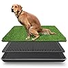 LOMANTOWN Dog Grass Pad with Tray Indoor Outdoor Pet Training Grass with Tray Washable Pee Pads, 3 Layered System Dog Litter Box for Puppy Training (30 x 20 in)