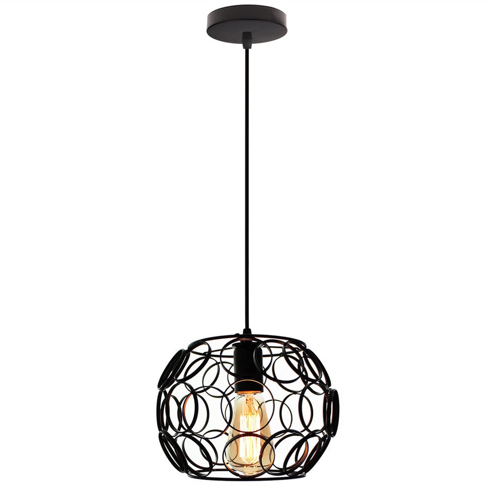 Lustre moderne DIRIGÉ avec suspension rétro loft fer industriel et cage LED