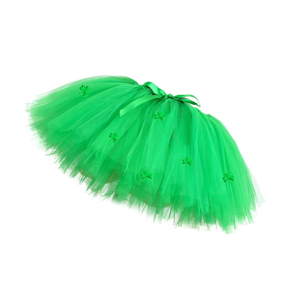 ABOOFAN Tutu for Toddler Girls Patricks Day Tutu Skirt 3-Layer Tulle Mesh Dress up Green