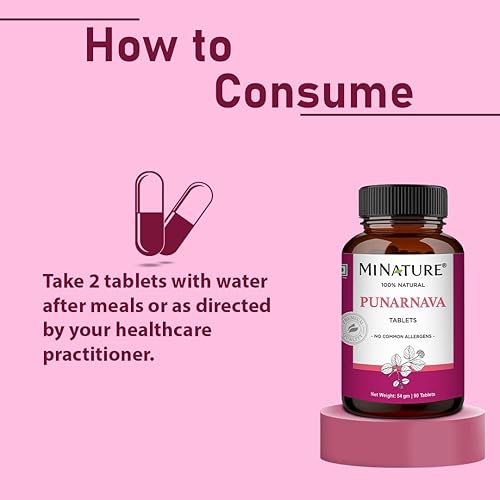 Miniatura 5 de Punarnava Tabletas de mi Nature| 90 Tabletas, 1000 mg| Suministro de 45 días| Tabletas de Hierbas| Vegano | Boerhaavia diffusa| de la India