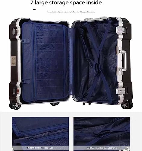 Suitcase with Wheels, Large Capacity Suitcase Safe and Reliable Lock Luggage Compression Suitcase,Black 1-54 * 35 * 23CM (White 2 54 * 35 * 23CM)2