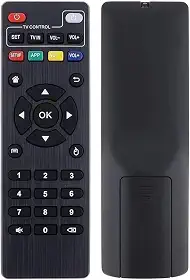 Controle Remoto Universal para TV Box 4K, Smart TV, com Teclado Num�rico e Bot�es de Navega��o, Preto