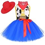 Tutu Dreams Cowgirl Costume for Girls 1-10Y with Bandana Cowboy Hat Easter Birthday Party Dress Up Clothing (Cowgirl, 3-4T)