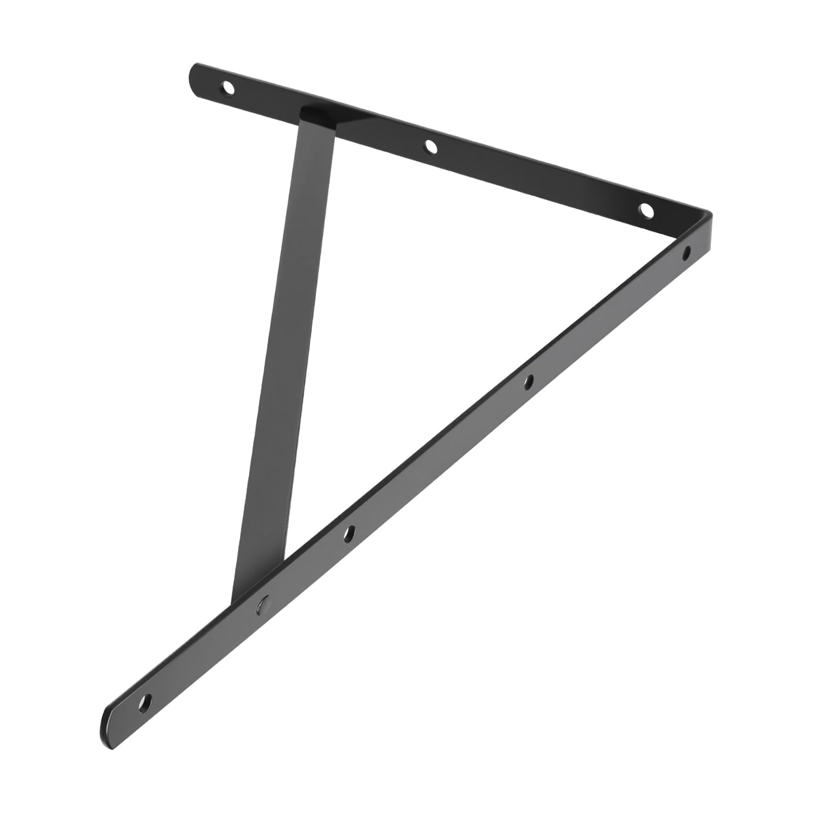 6 Pezzi Staffe per Mensole Triangolare, Reggimensola Triangolare, Staffa per Tavolo a Muro 90 Gradi Angolo Retto, per Mensole in Legno Galleggianti Libreria, 400 x 250 mm, con viti, nero