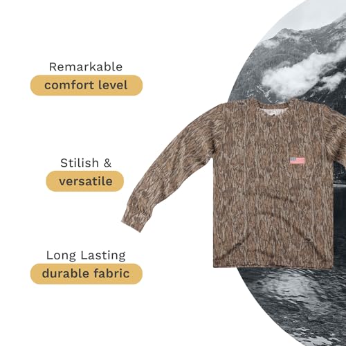 Men's Patriotic T-Shirt, Realtree and Mossy Oak Camo T-Shirt for Men, Hunting Apparel with USA Flag Embroidery4