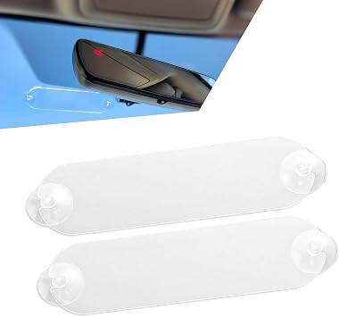 2PCS EZ Pass Holder, Windshield Ipass Sticker Holder, Car Windshield EZ Pass Mounting Strips, Acrylic Transponder Holder with Strong Suction Cups, Universal for All Major Toll Passes