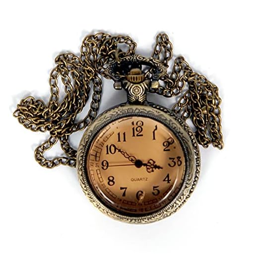 Vintage Necklace Pocket Watch, Arabisk Numeral Skala Klassisk Smooth Vintage Quartz Fickur Män Ladies Klocka Med Kedja