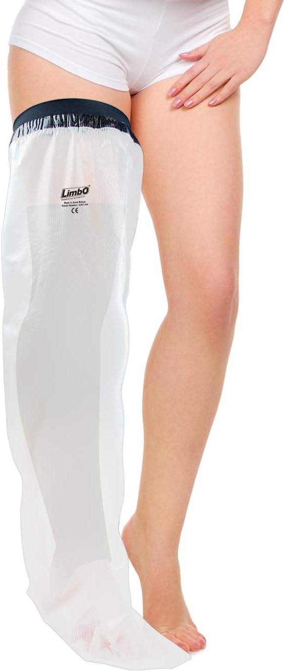 LimbO Waterproof Cast and Dressing Protector - Full Leg SLIM (M80LL: 39-51 cm Upper Thigh Circ. (5'0-6'0))